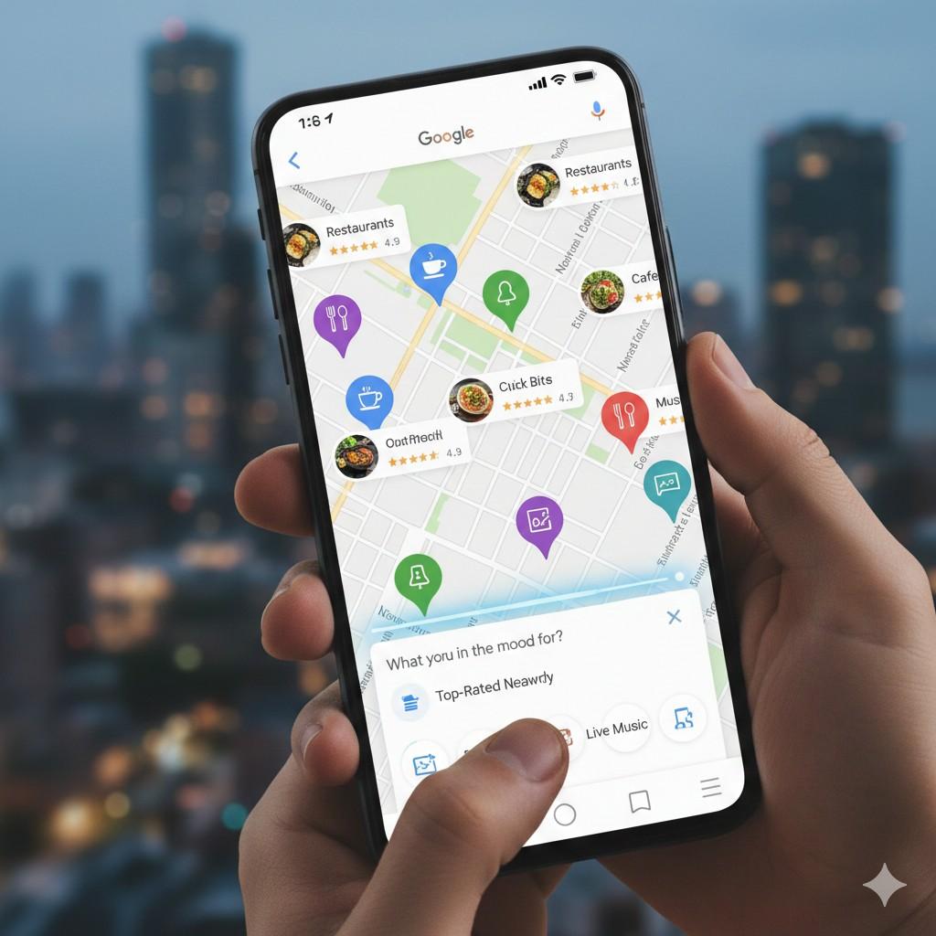 Google Maps interactive visual place cards